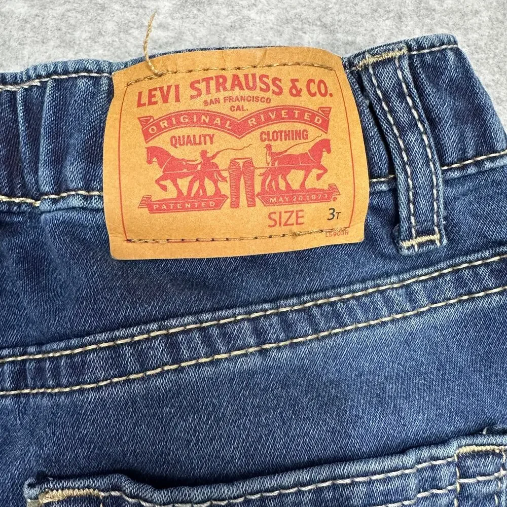 Levis Jogger Pants Boys 3T Denim Filenes VTG Pull On Sweater Outfit Cozy Preppy